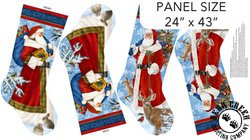 Northcott St. Nicholas Stocking Panel Dark Blue/Multi