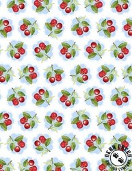 Wilmington Prints Sweet Cherry Floral Cherry White