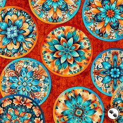 QT Fabrics Oasis Fiesta Circles Red QT Fabrics Oasis Fiesta Circles Red