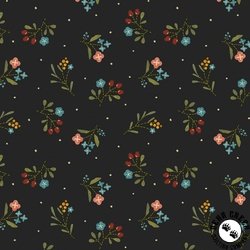 Marcus Fabrics Woolly Whims Floral Black Marcus Fabrics Woolly Whims Floral Black