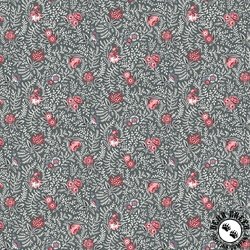 Clothworks Audrey Packed Floral Dark Gray