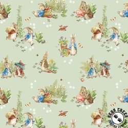 Riley Blake Designs Peter Rabbit and Benjamin Bunny Main Green Riley Blake Designs Peter Rabbit and Benjamin Bunny Main Green