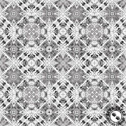 QT Fabrics Quilt Room Kitties Diamond Medallion Gray