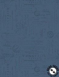 Wilmington Prints Garden Grace Script Texture Navy Wilmington Prints Garden Grace Script Texture Navy