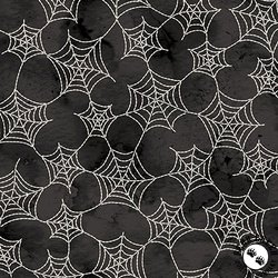 Maywood Studio Spooky Stitches Spiderwebs Black