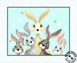 Susybee Harold the Hare Play Mat Panel Aqua