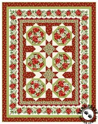 Northcott Holiday Bouquets Whole Cloth Quilt Panel