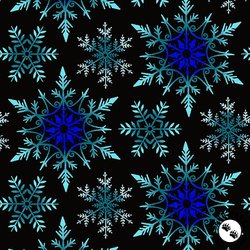 Henry Glass Crystal Frost 108 Wide Backing Fabric Snowflakes Black/Blue Henry Glass Crystal Frost 108 Wide Backing Fabric Snowflakes Black/Blue