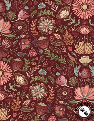 Wilmington Prints Floralscape Floral Damask Red