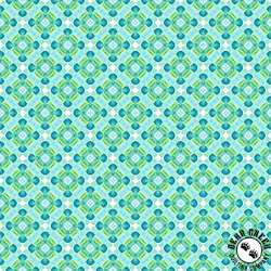 In The Beginning Fabrics Dragon Friends Geo 5 Teal