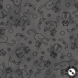 Maywood Studio Spooky Stitches Cats and Bats Grey Maywood Studio Spooky Stitches Cats and Bats Grey