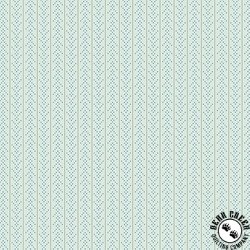 Andover Fabrics Sewing Bird Chevron Seafoam