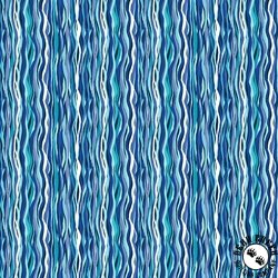 Andover Fabrics Deep Blue Sea Wave Stripe Light Blue Andover Fabrics Deep Blue Sea Wave Stripe Light Blue