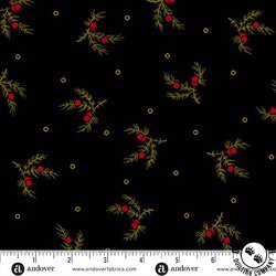 Andover Fabrics Carolina Tossing Sprig Black/Red