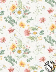 Wilmington Prints Daisy Days Large Floral Cream