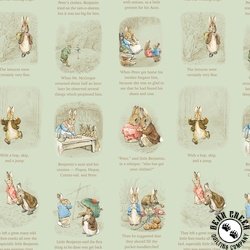 Riley Blake Designs Peter Rabbit and Benjamin Bunny Story Time Green Riley Blake Designs Peter Rabbit and Benjamin Bunny Story Time Green