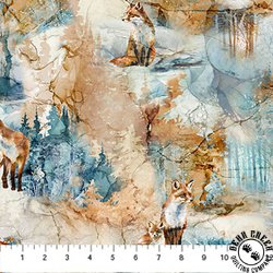 Northcott Fox Den  Fox Open Beige/Multi