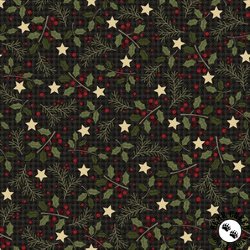 Maywood Studio Holly Jolly Flannel Holly Black