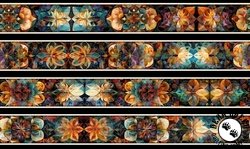 QT Fabrics Solstice Kaleidoscope Border Stripe Black QT Fabrics Solstice Kaleidoscope Border Stripe Black