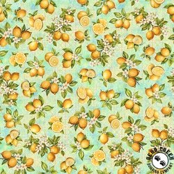 QT Fabrics Citrus Bliss Lemons Aqua QT Fabrics Citrus Bliss Lemons Aqua