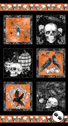 Studio E Fabrics Fear Factory Blocks Panel Black