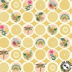 Benartex Follow Your Joy Sunshine Circles Medium Citron