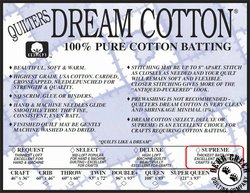 Quilters Dream Batting Natural Cotton - Supreme (Super Queen 93