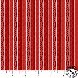 Northcott Woodland Wishes Plain Stripe Red