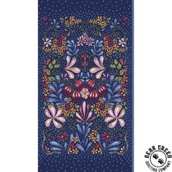 P&B Textiles Country Poetry Garden Panel Blue P&B Textiles Country Poetry Garden Panel Blue