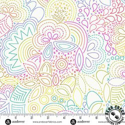 Andover Fabrics Color Wheel Rainbow Stitched Day