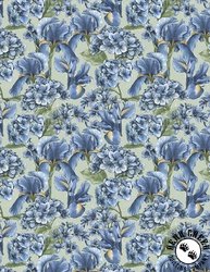 Wilmington Prints Among The Irises Packed Florals Green