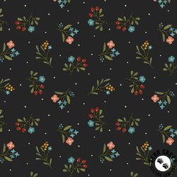 Marcus Fabrics Woolly Whims Floral Black