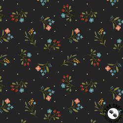 Marcus Fabrics Woolly Whims Floral Black Marcus Fabrics Woolly Whims Floral Black