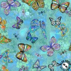 Windham Fabrics Shine On Flutter Turquoise
