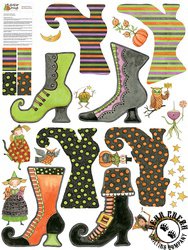 Riley Blake Designs Ghoul Friends Witches' Boots Felt Panel