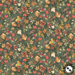 Hoffman Fabrics Harvest Bouquet Tossed Leaves Earl Grey