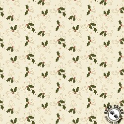 Riley Blake Designs Christmas Greetings Holly Cream Riley Blake Designs Christmas Greetings Holly Cream