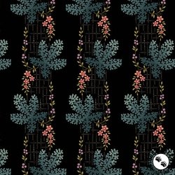 Andover Fabrics Dahlia Tree Moss Midnight Andover Fabrics Dahlia Tree Moss Midnight