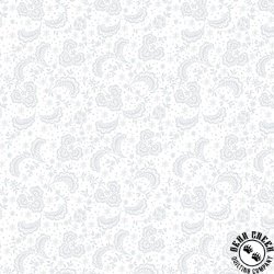 Henry Glass Quilters Flour IV Foulard White on White Henry Glass Quilters Flour IV Foulard White on White