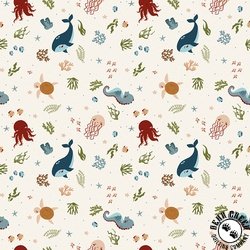 Riley Blake Designs Created with Love In the Sea Ecru