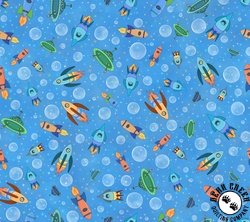 Maywood Studio Space Monsters Rush Hour Spaceships Medium Blue