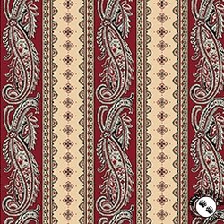 QT Fabrics Oxford Archival Paisley Stripe Brick QT Fabrics Oxford Archival Paisley Stripe Brick