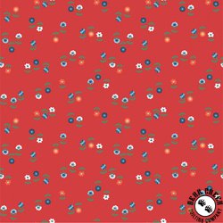 Windham Fabrics Clover and Dot Posies Red