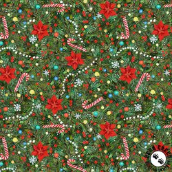 Windham Fabrics Meowy Christmas Trim the Tree Pine Windham Fabrics Meowy Christmas Trim the Tree Pine