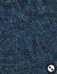 Wilmington Prints Plum Bouquet Batiks Large Leaves Dark Blue