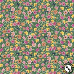 Riley Blake Designs Morning Meadow Flower Fields Green Riley Blake Designs Morning Meadow Flower Fields Green