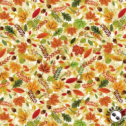 Benartex Gather Together Autumn Leaves Cream