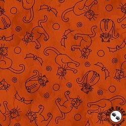 Maywood Studio Spooky Stitches Cats and Bats Orange