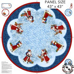 Northcott St. Nicholas Tree Skirt Panel Dark Blue/Multi