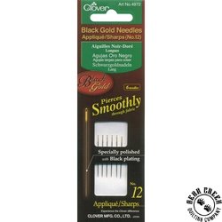 Clover Black Gold Applique/Sharps Sewing Needles #12 Clover Black Gold Applique/Sharps Sewing Needles #12